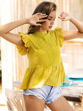 Load image into Gallery viewer, Summer Loose Slim Joker Lotus Leaf Sleeve Western Style Shirt Women's Sleeveless Top