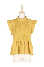 Load image into Gallery viewer, Summer Loose Slim Joker Lotus Leaf Sleeve Western Style Shirt Women's Sleeveless Top