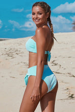 Load image into Gallery viewer, Summer Bikini Strapless Striped High Waist Split Swimsuit
