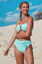 Load image into Gallery viewer, Summer Bikini Strapless Striped High Waist Split Swimsuit