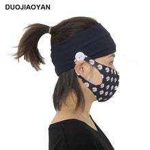 Load image into Gallery viewer, Sports Yoga Fitness Buns with Button Mask Anti-restraint Headband Solid Color Parent-child Couple Dress