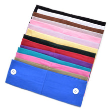 Load image into Gallery viewer, Solid Color Button Mask Hair Band Anti-strangulation Cotton Elastic Yoga Fitness for Men and Women Sports Wash Hair Accessories Can Be Customized
