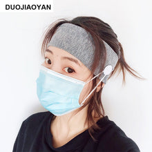 Load image into Gallery viewer, Sports Yoga Fitness Buns with Button Mask Anti-restraint Headband Solid Color Parent-child Couple Dress