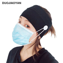 Load image into Gallery viewer, Sports Yoga Fitness Buns with Button Mask Anti-restraint Headband Solid Color Parent-child Couple Dress