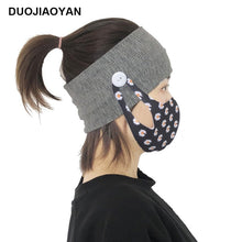 Load image into Gallery viewer, Sports Yoga Fitness Buns with Button Mask Anti-restraint Headband Solid Color Parent-child Couple Dress