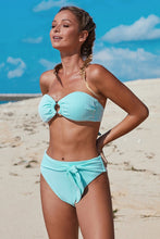 Load image into Gallery viewer, Summer Bikini Strapless Striped High Waist Split Swimsuit