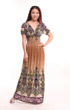 Load image into Gallery viewer, Bohemian Slim Short Sleeved Tuxedo Resort Beach Skirt Print Dress