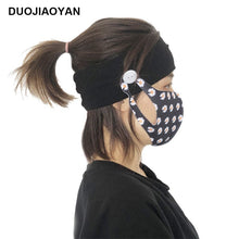 Load image into Gallery viewer, Sports Yoga Fitness Buns with Button Mask Anti-restraint Headband Solid Color Parent-child Couple Dress