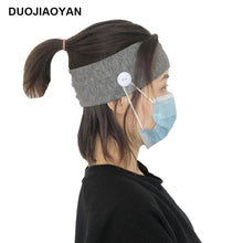 Load image into Gallery viewer, Sports Yoga Fitness Buns with Button Mask Anti-restraint Headband Solid Color Parent-child Couple Dress