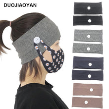 Load image into Gallery viewer, Sports Yoga Fitness Buns with Button Mask Anti-restraint Headband Solid Color Parent-child Couple Dress