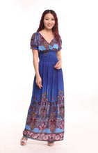 Load image into Gallery viewer, Bohemian Slim Short Sleeved Tuxedo Resort Beach Skirt Print Dress