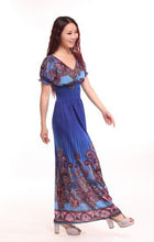 Load image into Gallery viewer, Bohemian Slim Short Sleeved Tuxedo Resort Beach Skirt Print Dress