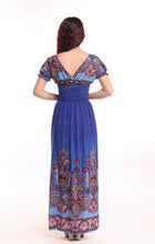 Load image into Gallery viewer, Bohemian Slim Short Sleeved Tuxedo Resort Beach Skirt Print Dress