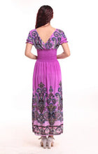 Load image into Gallery viewer, Bohemian Slim Short Sleeved Tuxedo Resort Beach Skirt Print Dress