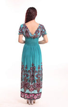 Load image into Gallery viewer, Bohemian Slim Short Sleeved Tuxedo Resort Beach Skirt Print Dress