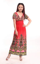 Load image into Gallery viewer, Bohemian Slim Short Sleeved Tuxedo Resort Beach Skirt Print Dress