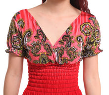 Load image into Gallery viewer, Bohemian Slim Short Sleeved Tuxedo Resort Beach Skirt Print Dress