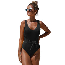 Load image into Gallery viewer, Fashionable Summer One-piece Swimsuit Solid Color Knitted Triangle Swimsuit