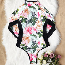Load image into Gallery viewer, One Piece Wetsuit Swimsuit Women's Sexy Sport Long Sleeve Printed Surf Swimsuit Monokini
