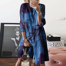 Load image into Gallery viewer, Vintage Print O Neck Digital Print Multicolor Dress