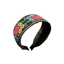 Load image into Gallery viewer, Ethnic Style Retro Embroidery Flowers Small Fresh and Wide-sided Headband