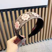 Load image into Gallery viewer, Ethnic Style Retro Embroidery Flowers Small Fresh and Wide-sided Headband