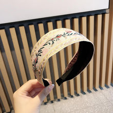 Load image into Gallery viewer, Ethnic Style Retro Embroidery Flowers Small Fresh and Wide-sided Headband