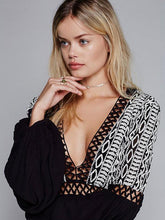 Load image into Gallery viewer, Pretty Sexy High Waisted Hollow Long Sleeve Deep V Neck Off-Back Mini Dress