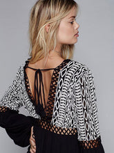 Load image into Gallery viewer, Pretty Sexy High Waisted Hollow Long Sleeve Deep V Neck Off-Back Mini Dress