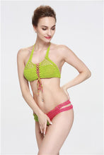 Load image into Gallery viewer, Contrasting Classic Hand Hook Wool Split Women's Bikini