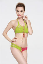 Load image into Gallery viewer, Contrasting Classic Hand Hook Wool Split Women's Bikini