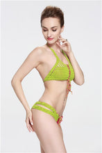 Load image into Gallery viewer, Contrasting Classic Hand Hook Wool Split Women's Bikini