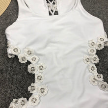 Load image into Gallery viewer, Women Sexy Backless One-piece Swimsuit Three-dimensional Flower Rivet One-piece Bikini Swimsuit