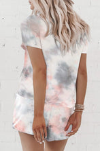 Load image into Gallery viewer, Summer Printed Dyed Pajamas with Short Sleeved Gradient-colored Draw-down Home Clothing Set
