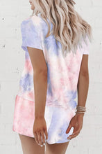 Load image into Gallery viewer, Summer Printed Dyed Pajamas with Short Sleeved Gradient-colored Draw-down Home Clothing Set