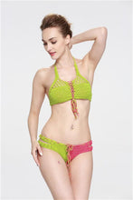 Load image into Gallery viewer, Contrasting Classic Hand Hook Wool Split Women's Bikini