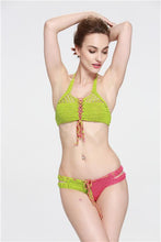Load image into Gallery viewer, Contrasting Classic Hand Hook Wool Split Women's Bikini