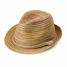 Load image into Gallery viewer, Summer Travel Sunscreen Beach Parent-child Straw Hat Rainbow Sun Hat Roll Cap