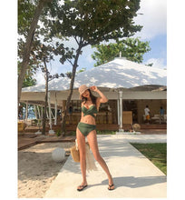 Load image into Gallery viewer, Bikini Two-piece Gathered Sexy Braised Cross Straps Split Swimsuit
