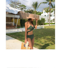Load image into Gallery viewer, Bikini Two-piece Gathered Sexy Braised Cross Straps Split Swimsuit