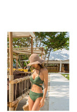Load image into Gallery viewer, Bikini Two-piece Gathered Sexy Braised Cross Straps Split Swimsuit
