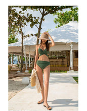Load image into Gallery viewer, Bikini Two-piece Gathered Sexy Braised Cross Straps Split Swimsuit