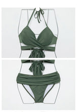 Load image into Gallery viewer, Bikini Two-piece Gathered Sexy Braised Cross Straps Split Swimsuit