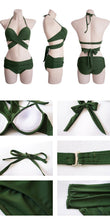 Load image into Gallery viewer, Bikini Two-piece Gathered Sexy Braised Cross Straps Split Swimsuit