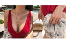 Load image into Gallery viewer, Red Bow Tight-fitting Beach One-piece Swimsuit