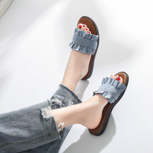Load image into Gallery viewer, Fungus Lace Slippers Female Small Fresh Flat Sandals and Slippers