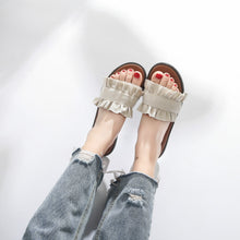 Load image into Gallery viewer, Fungus Lace Slippers Female Small Fresh Flat Sandals and Slippers
