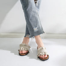Load image into Gallery viewer, Fungus Lace Slippers Female Small Fresh Flat Sandals and Slippers