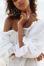 Load image into Gallery viewer, Lace Shirt Ruffled Trumpet Sleeve Beach Blouse Sun Protection Clothing Top