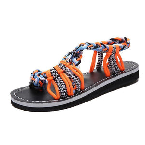 Color Matching Knot Beach Sandals Toe Sandals